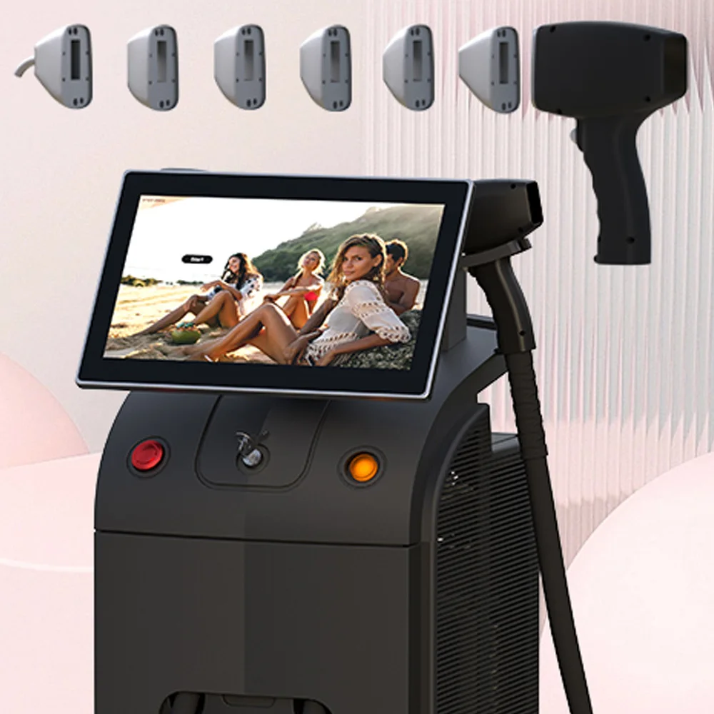 2024 trend beauty laser machine titanium pro laser hair removal machine with 6 kinds of changeable spot size head