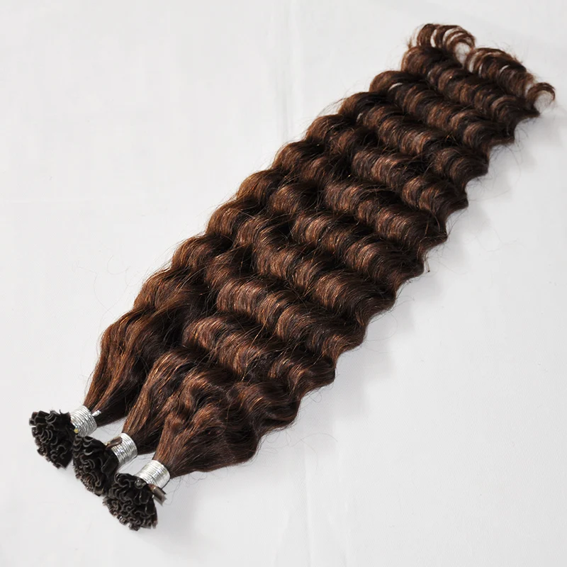 Custom U Tip Curly Hair Extensions Virgin European Keratin Nail Tip Pre Bonded Hair Buy Virgin Human Hair
