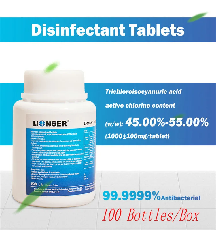 Lionser high quality Chlorine dioxide Tablets water purification tablets water disinfectant Manufacturer