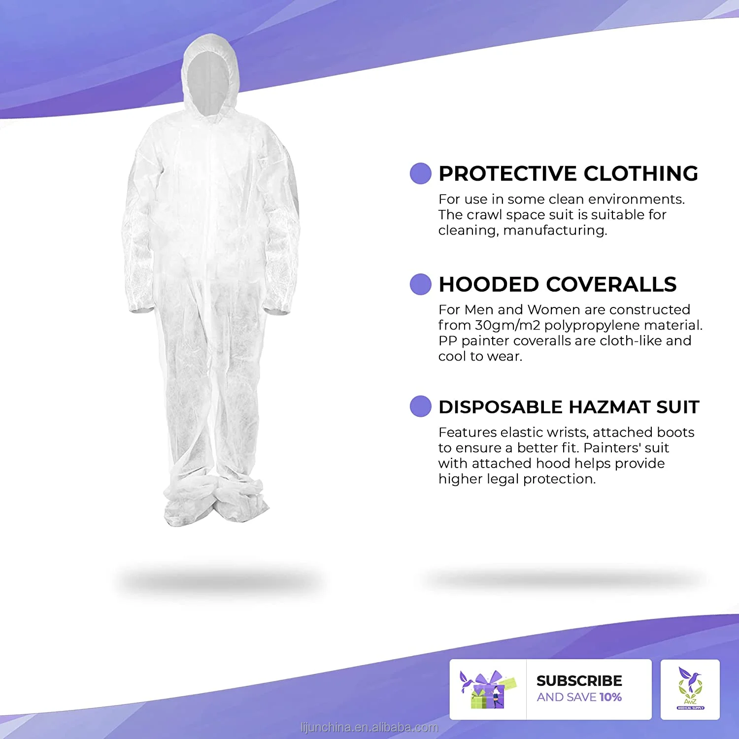 Safety Red Sms Pe Type 56 Yellow 50 Orange White Reflective Durable SMS Non Woven Disposable Medical Surgical Overall Coverall