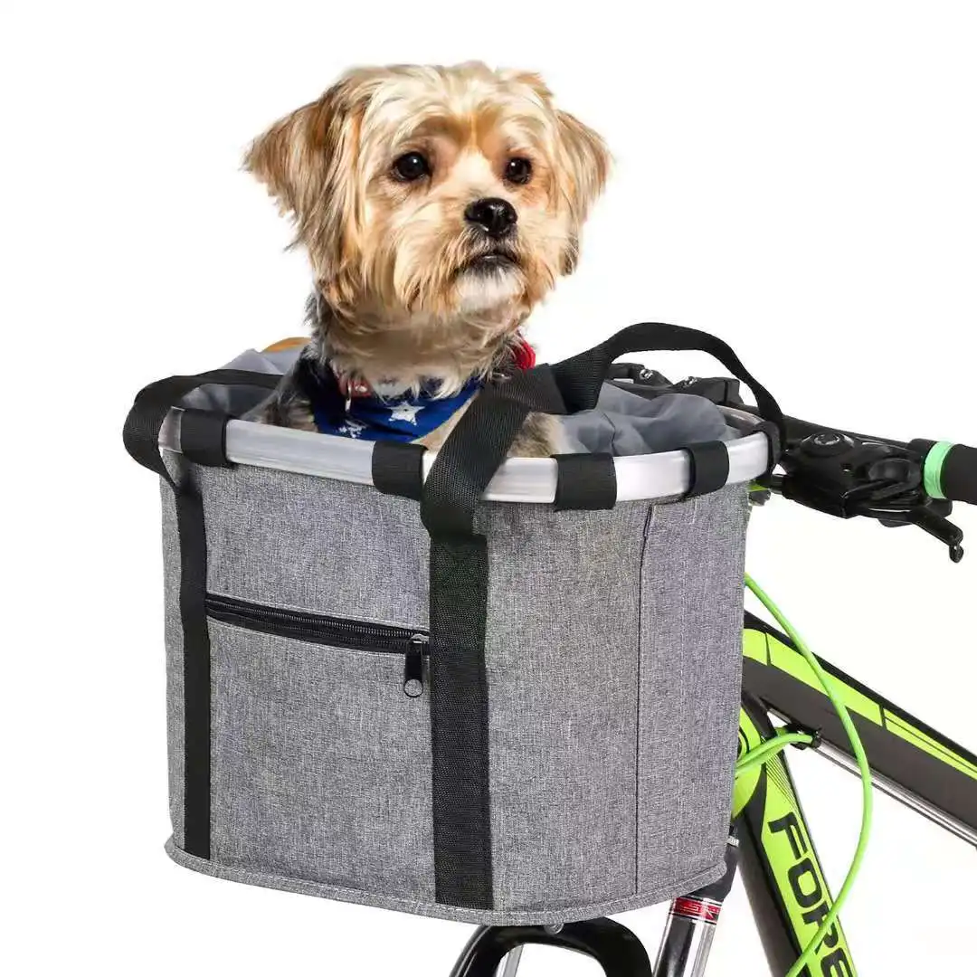 Quick Release Bicycle Basket Multi-Purpose Detachable Small Pet Carrier Easy Install Bike Basket  Front Handlebar