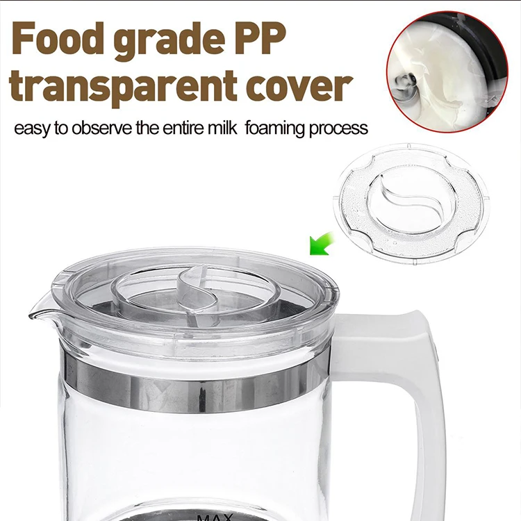 Factory Price Electric Coffee Milk Foamer Warmer Automatic Magnetic Drive Glass Milk Frother
