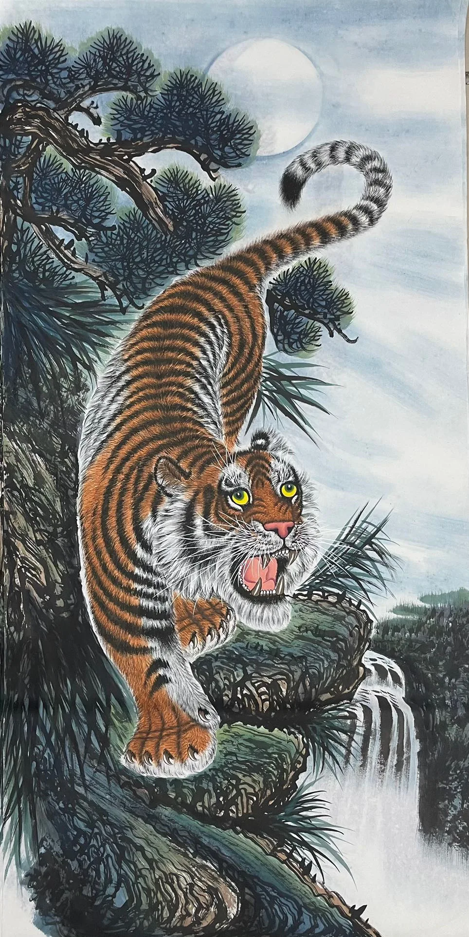 Chinese ink painting flowers and birds wallpaper flowers and trees living room background wall painting decoration