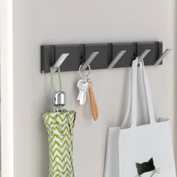 Bath towel hook wall-mounted porch door hidden swivel single bathrobe hook hidden hooks