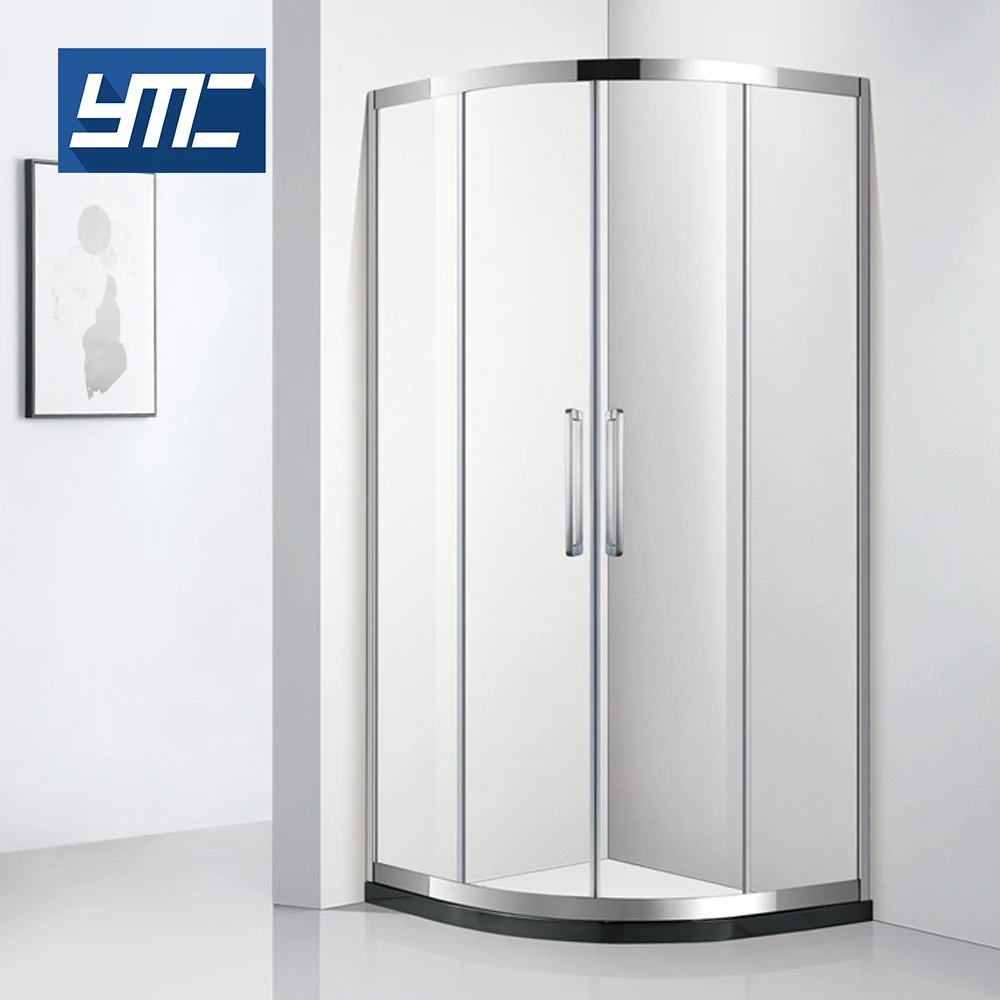 Wholesale Price Sliding Shower Enclosure Bathroom Cabin with Frame Guangdong Shower Room Modern Sector Arc Polished 3 Years YMC