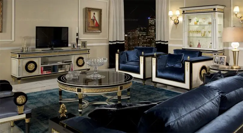 Итальянский классический стиль ручной работы бархатный диван набор королевская роскошная мебель для гостиной наборы