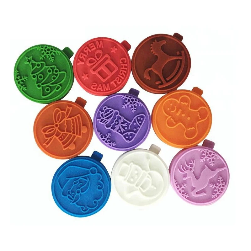 OEM ODM Service DIY Cookie Tool Custom Silicone Baking Cookie Stamp With Wood Handle