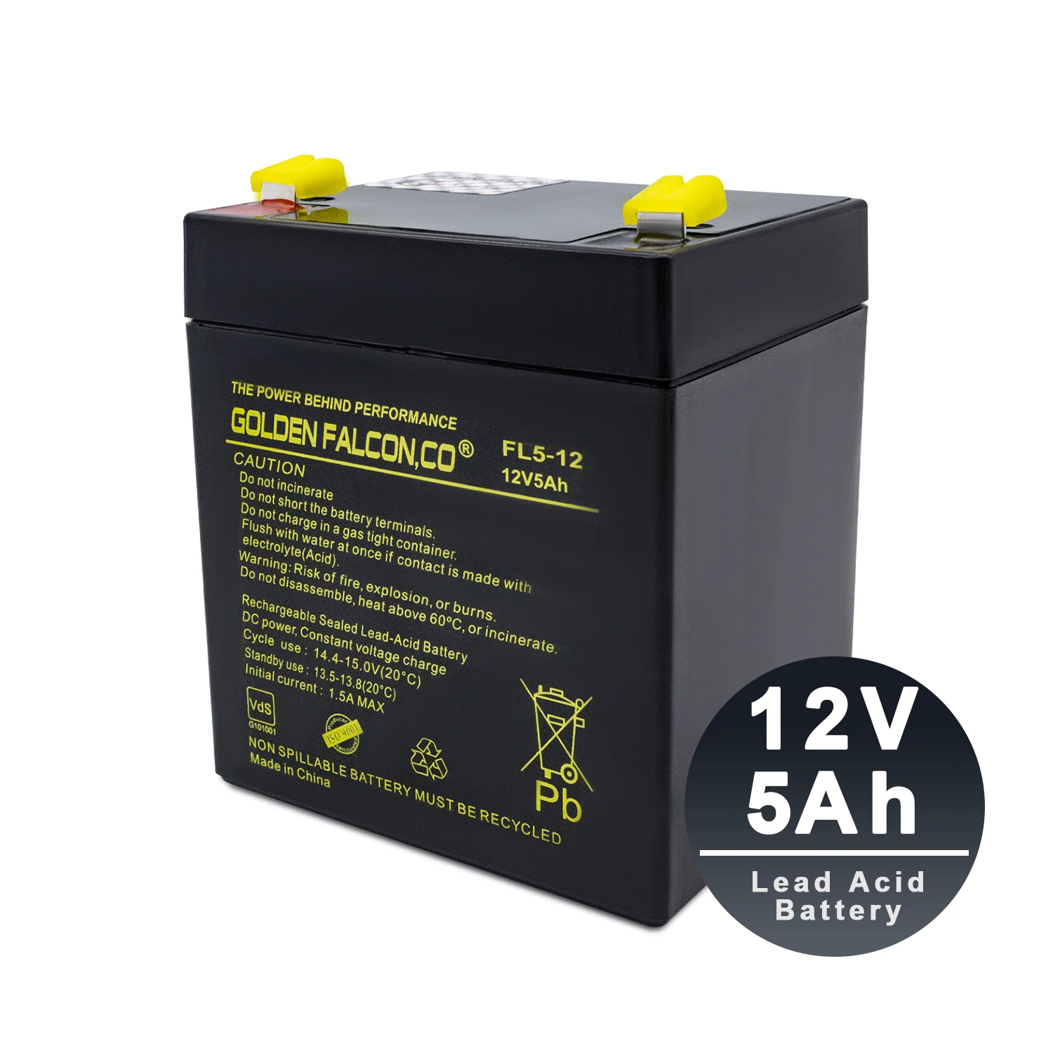 Long Life Rechargeable sealed lead acid battery 12V 5Ah Deep cycle battery for Home Appliances Ups