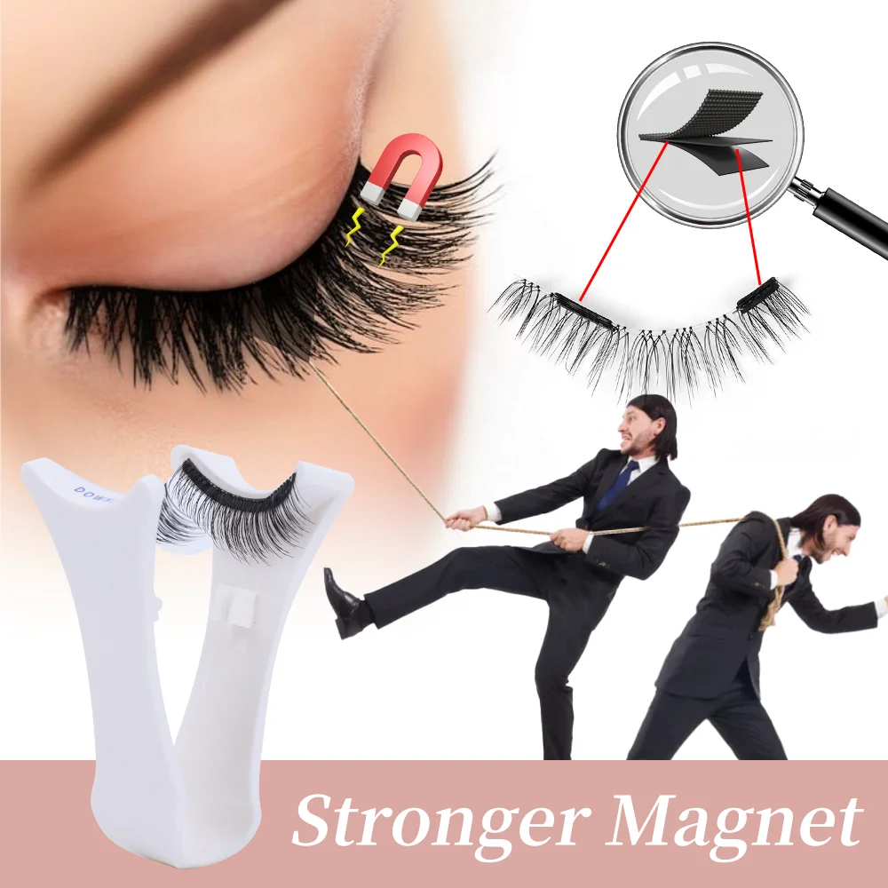 New Arrival Double Layer Invisible Nature Magnetic Eyelashes 3D Quantum Magnetic Lashes Wholesale