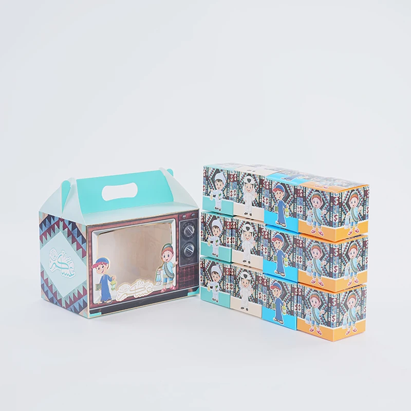 Wholesale Eid TV themed portable candy color printing holiday party food gift packaging boxesTH-A-125