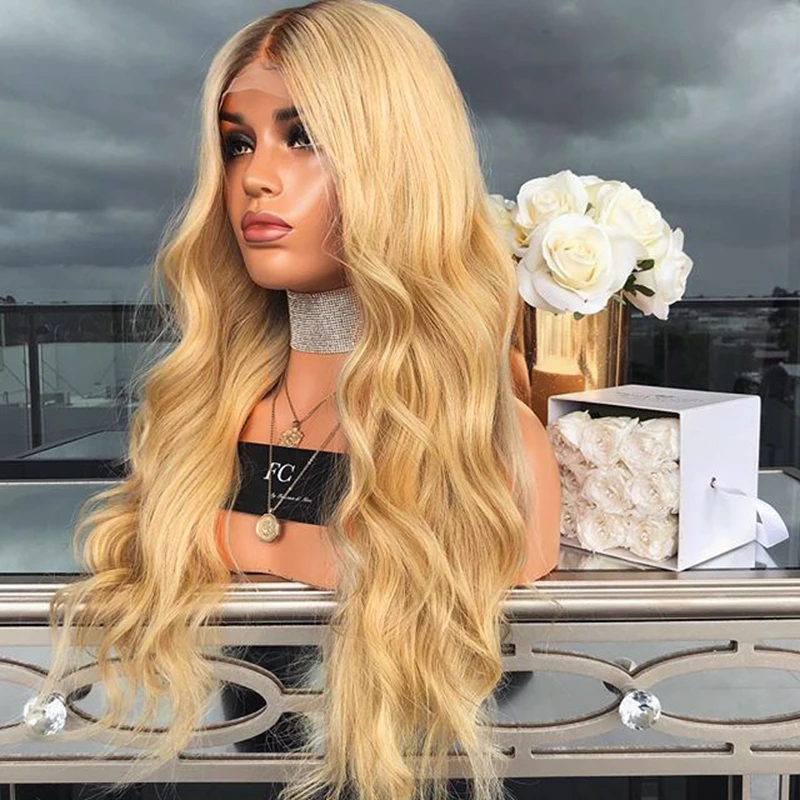 
Ombre T1B/30 13X6 Lace Front Human Hair Wigs Pre Plucked Brazilian Virgin Hair Natural Wave Wigs 150% Density 