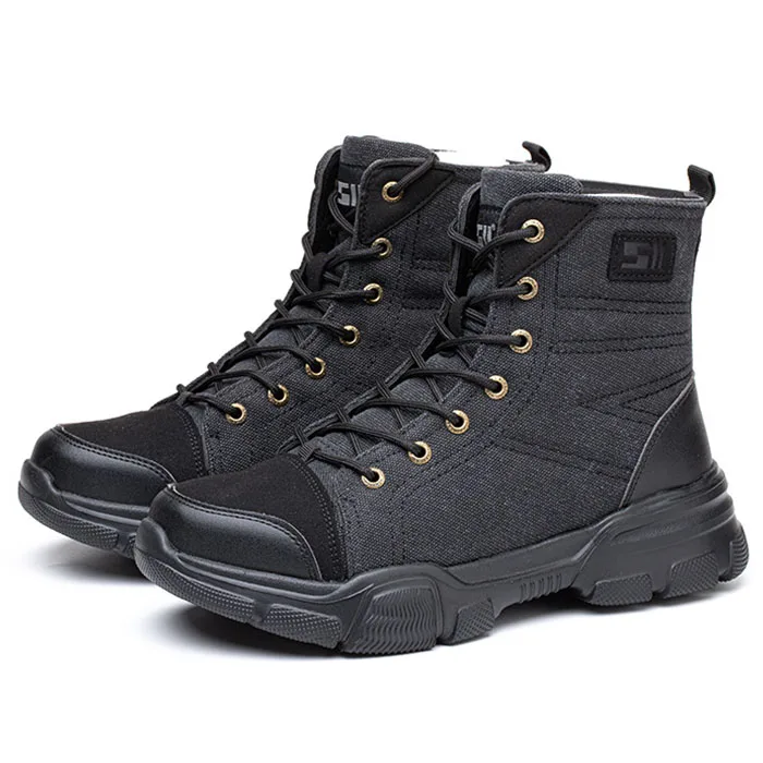 Износостойкие высокие ботинки со стальным носком, хлопковые ботинки, легкие защитные ботинки с защитой от ударов и проколов, обувь для страхования труда