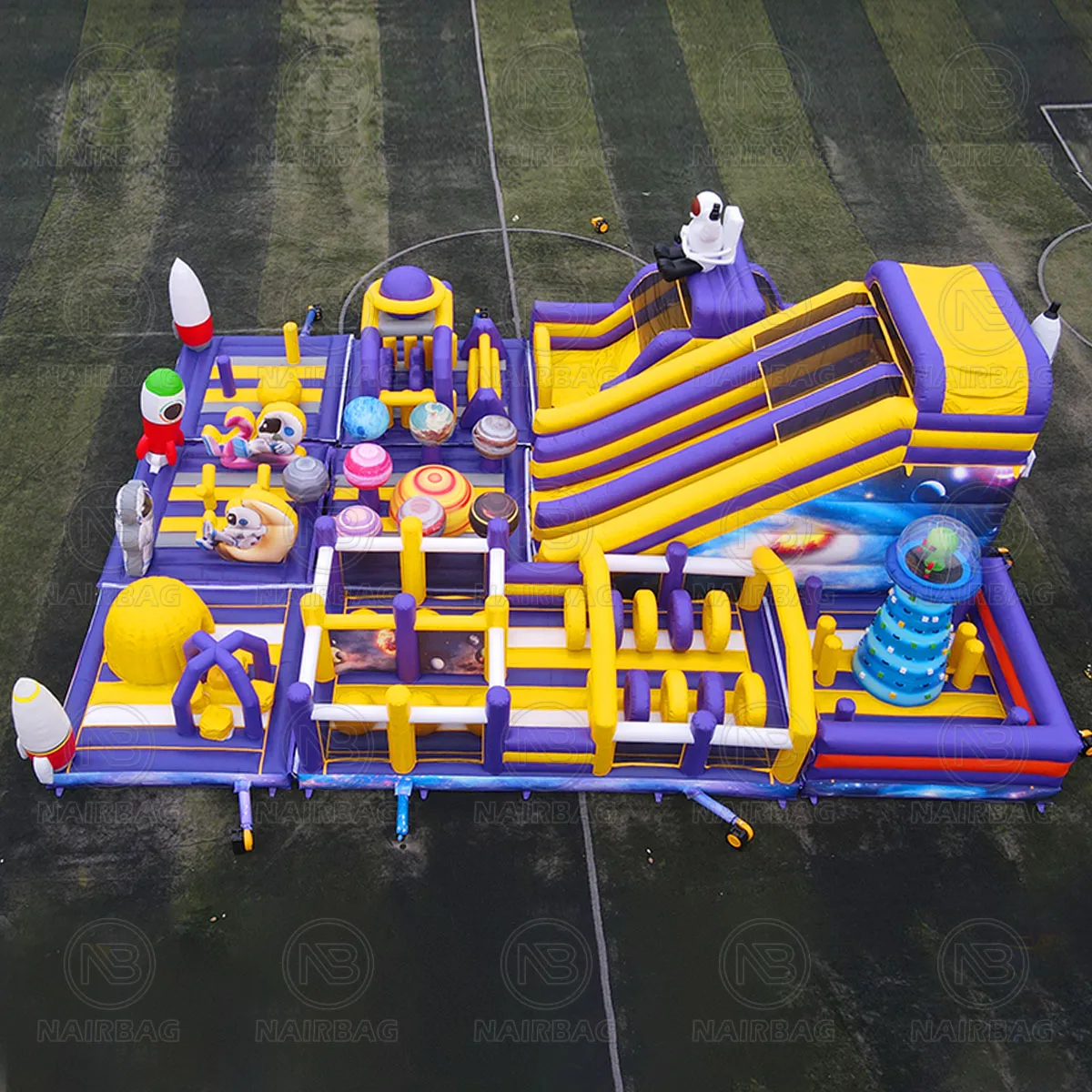 Alien Themed Inflatable Park Rocket Planets Space Themed Obstacle Outer Space Inflatable Playground Castle Galaxy Voyager Combo