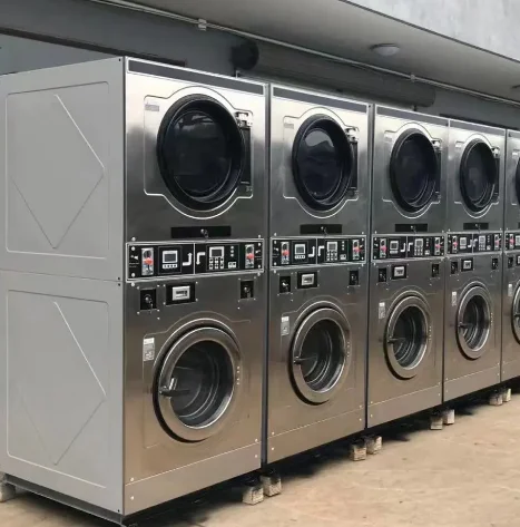 Commercial 15kg Fully Automatic Laundry Equipment Coin-Operated Stacked Washing Machine Dryer 220v-for Laundromats