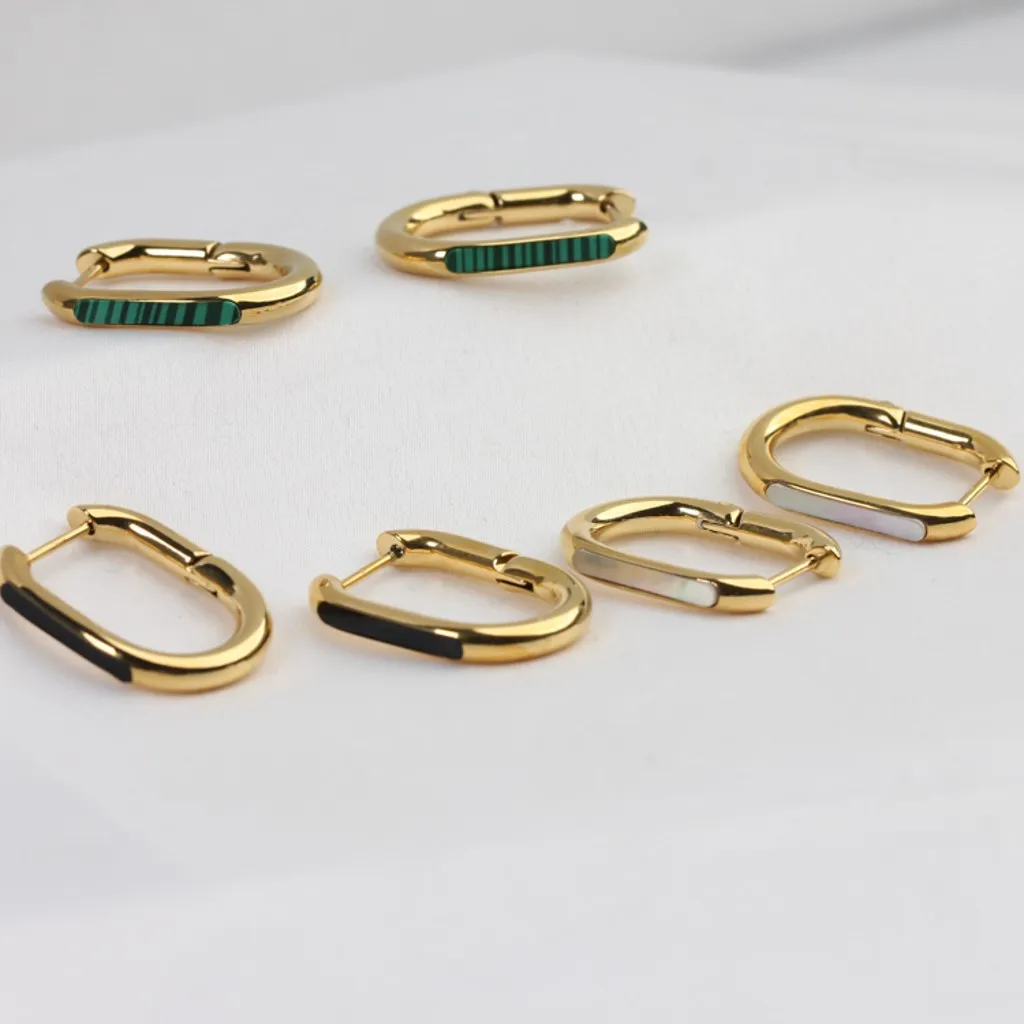 Jewelry Earrings 2024 Fashion Wholesale 18K Gold Plated U Shape Earrings  Stainless Steel Women Accessories