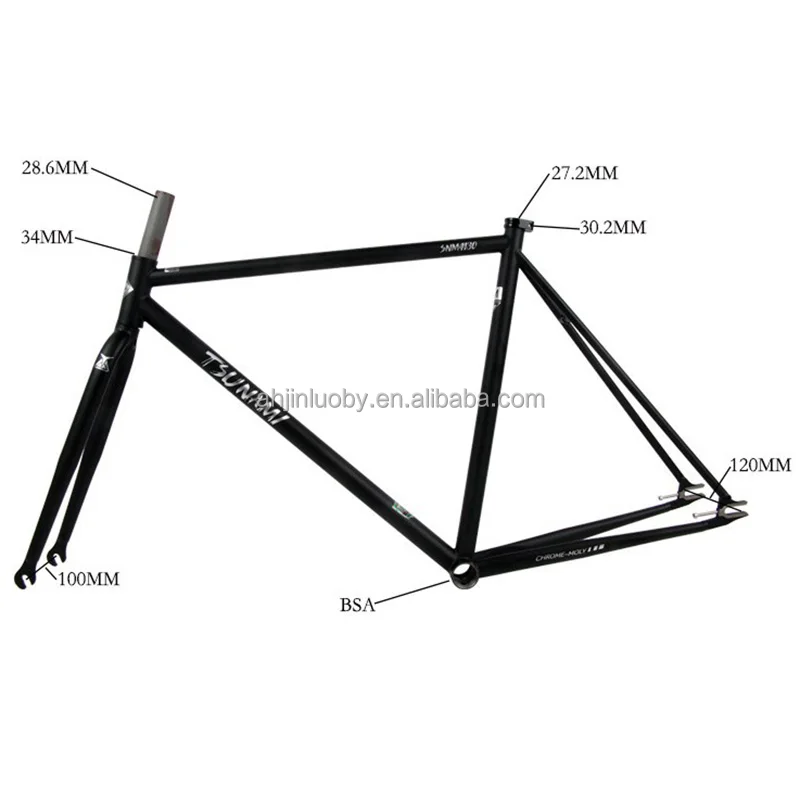 Tusnami 4130 Retro Fixed Gear Bicycle Frameset High Quality Molybdenum Steel Fixie Bike Frame for Single Speed Bike