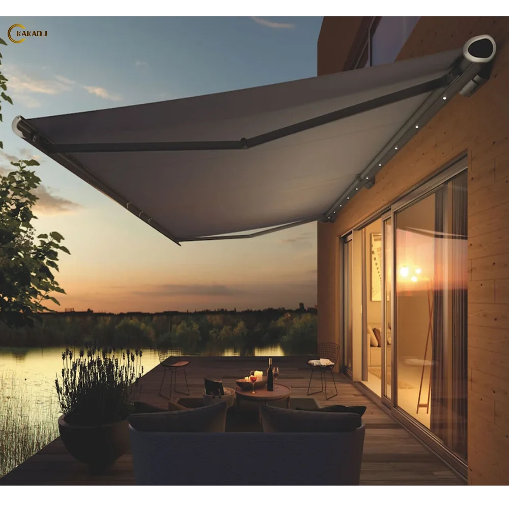 KAKADU Premium outdoor retractable awning window customized 2.5m 3m 4m 5m 6m wide full sizes and types aluminum arm awning