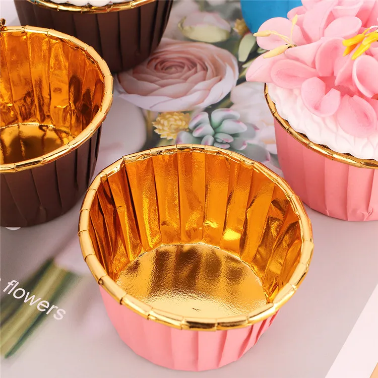 
New 50 Pcs/set Cupcake Paper Cups Muffin Cupcake Liner Wrapper Cake Baking Mold Tools Tray Case for Party Wedding 