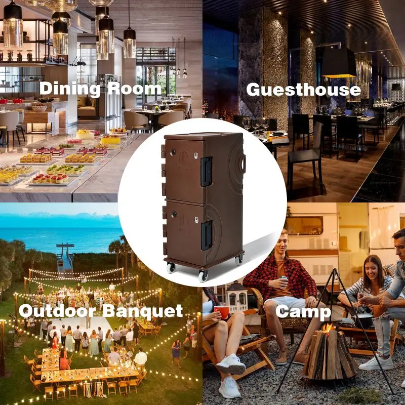 Large size 190qt food tray carrier refrigerated and hot food transportation boxes