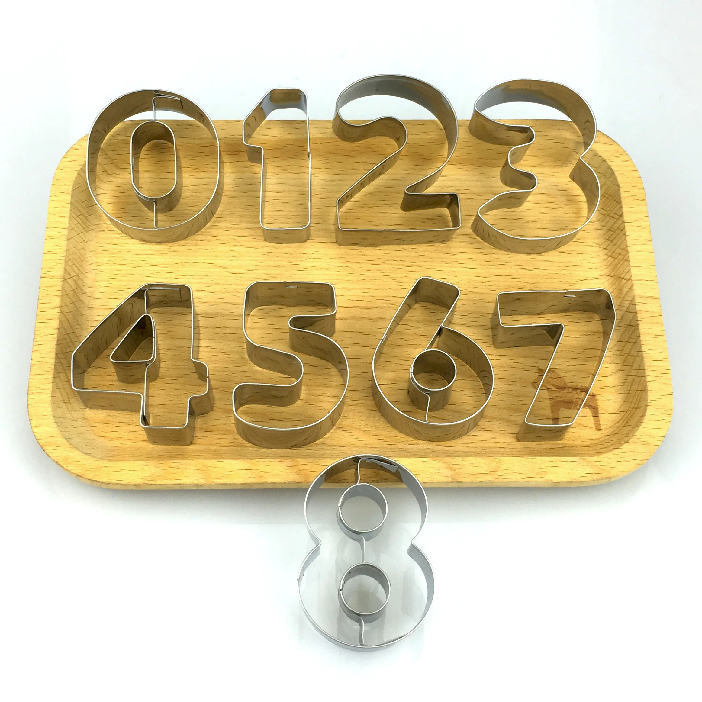 
Stainless Steel Kids Baking Set Numbers Cookie Cutter set , 0-9 Number Shaped Cake Mold Digital Cake Mold 