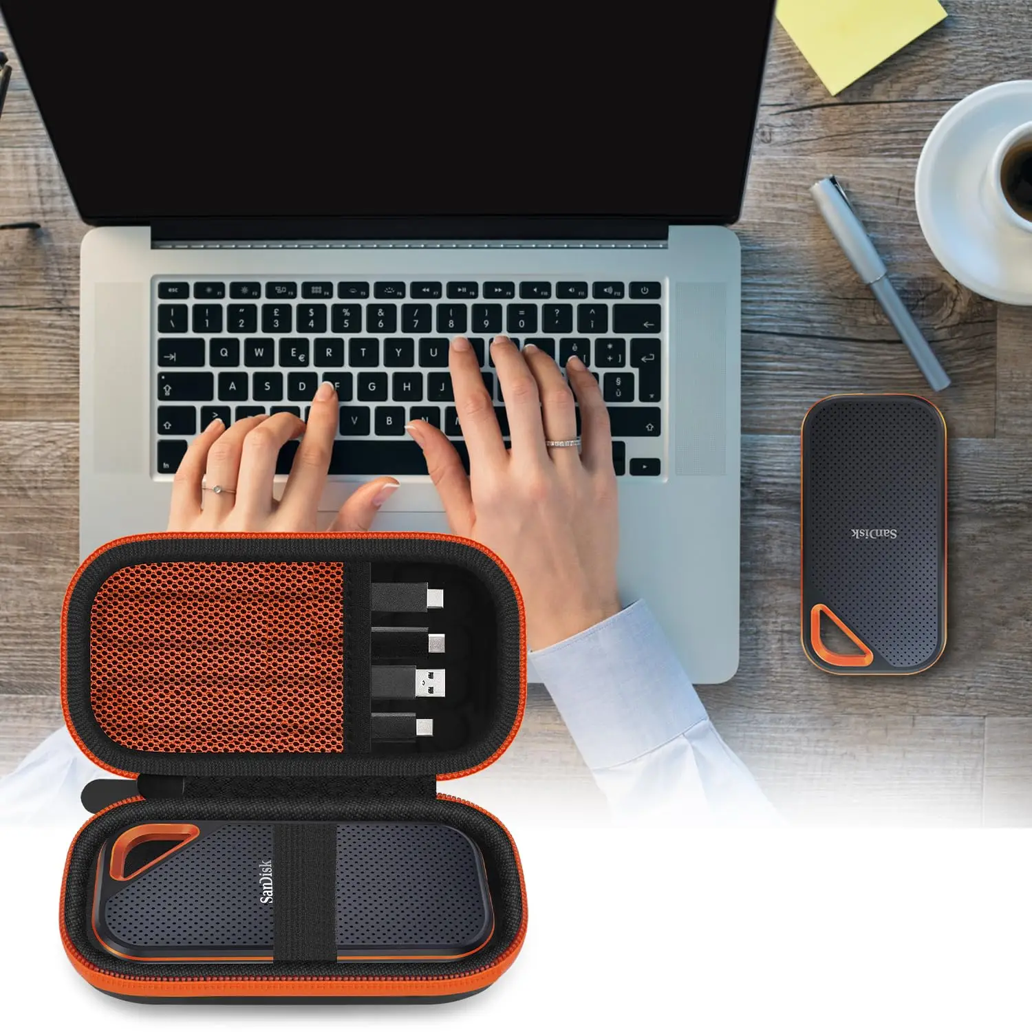 Портативный Внешний чехол для SSD внешнего USB-C твердотельного диска EVA жесткий