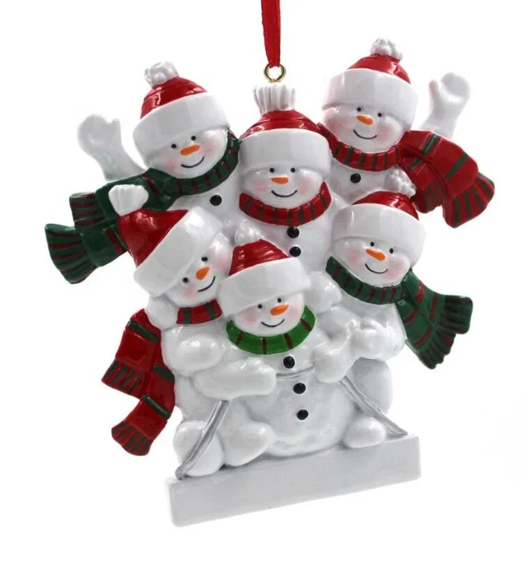 snowman family ornaments