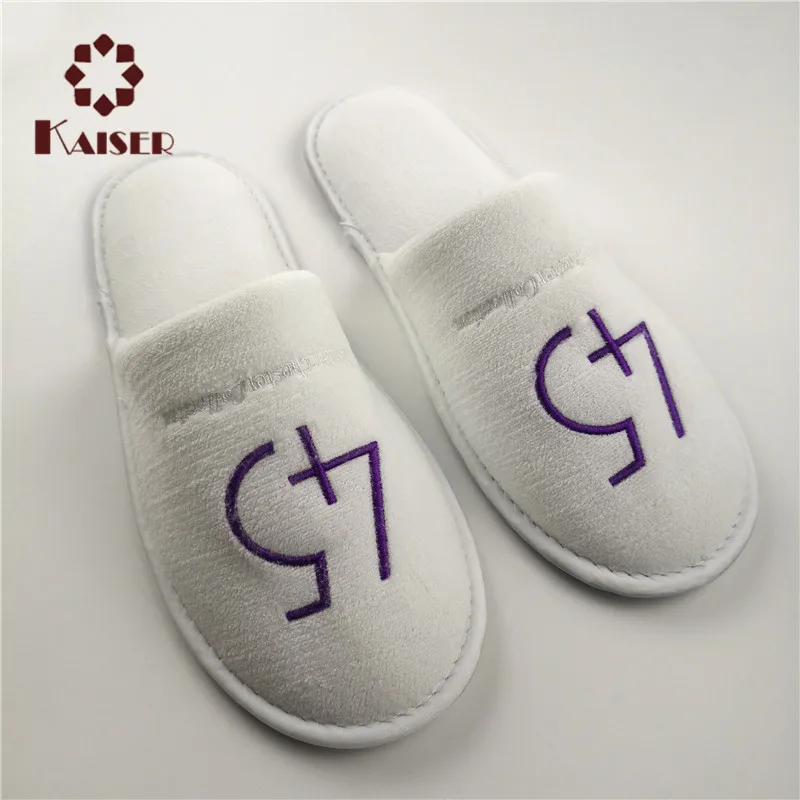 TPR sole velour slipper for home and hotel use