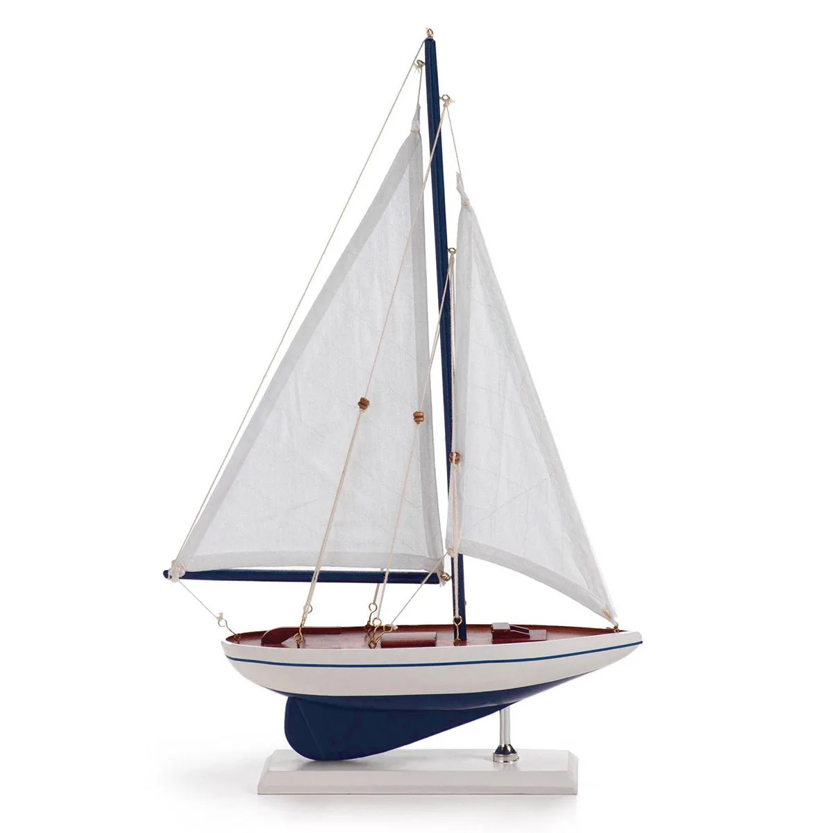 custom name gift Wooden blue pacific sailer model diy sailboat decoration pond yacht racing boat