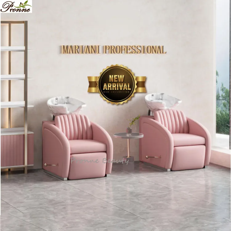 Auto adjust shampoo backwash double seats hair salon shampoo station chair