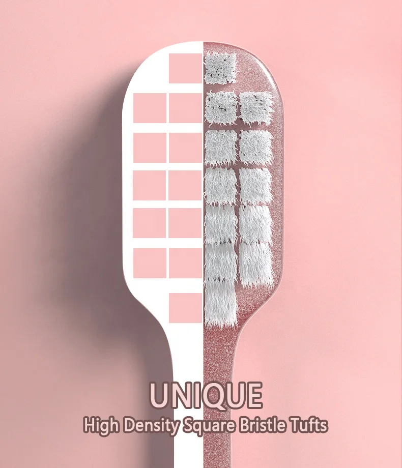 Wholesale Ready to Ship Square 0.12 mm Ultra Soft Bristle Tufts Toothbrush