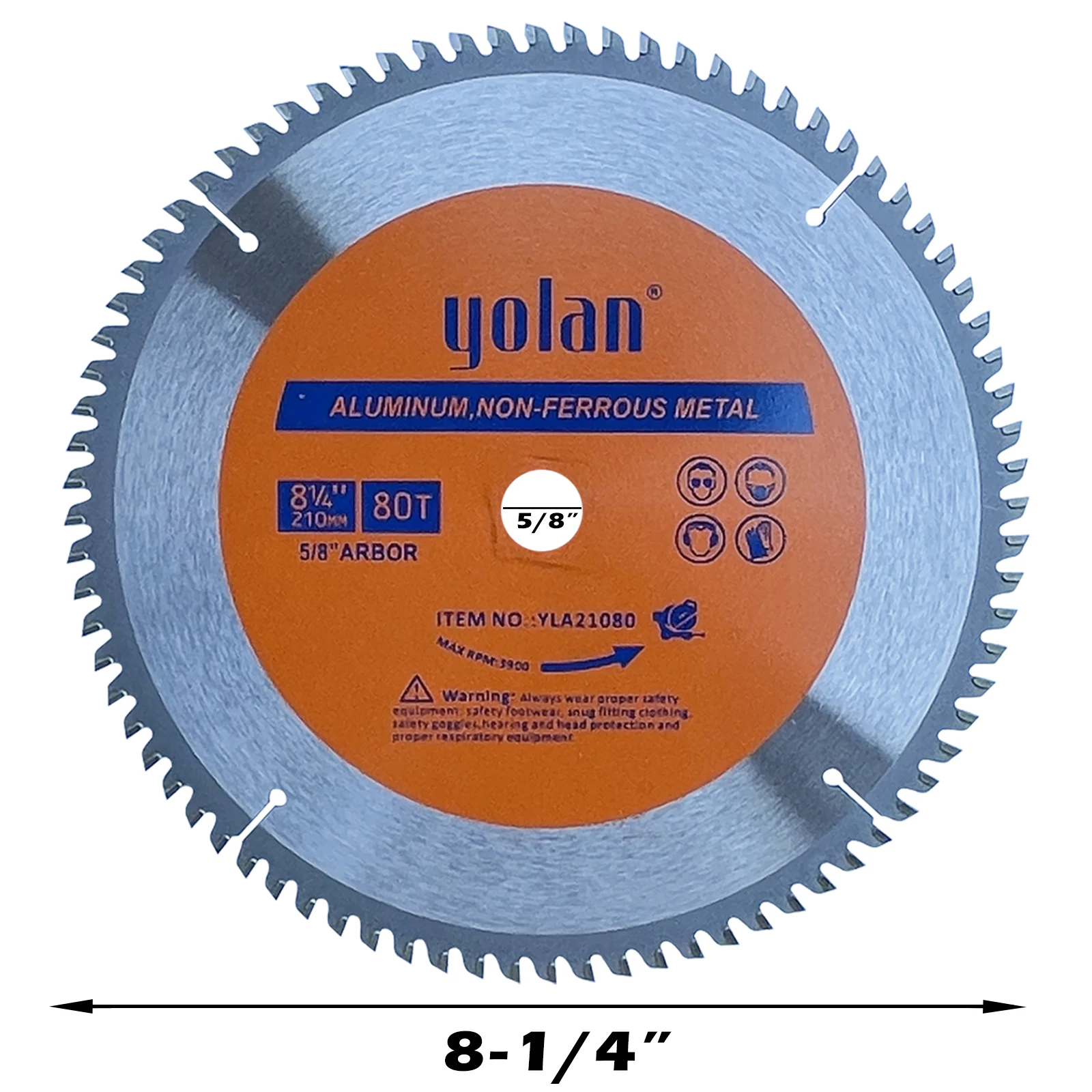 Lancher 8-1/4 Inch 80 Tooth Circular saw Blade For Aluminum and Non-Ferrous Metals Cutting TCT Saw Blade
