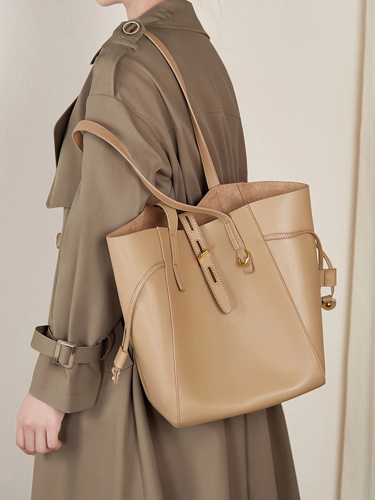 NEW 2022 luxury Designer High Quality Leather Bucket Tote Shoulder Bag For Girl