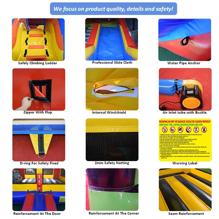Orange Crush Module Inflatable Jumper Bouncy Castle Commercial Bounce House Water Slide Combo