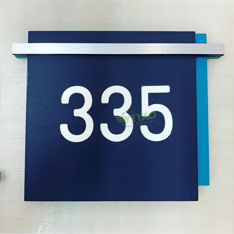 YIYAO embossed door number plate sign