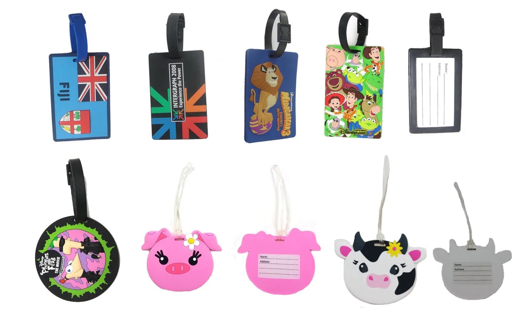 Custom soft rubber luggage tags pvc hand saw pvc handle transparent pvc label