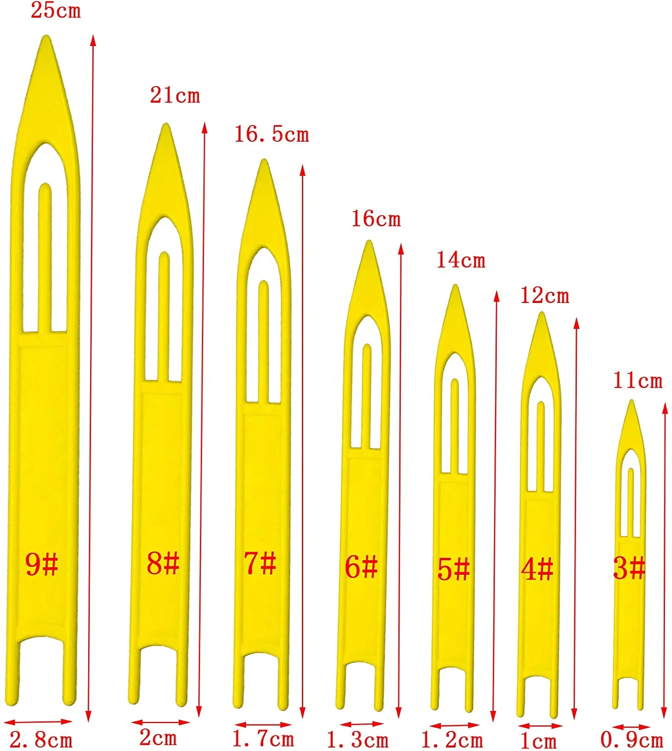 Hard plastic fishing line needle hook fishing equipment yellow repair fishing net needle hook