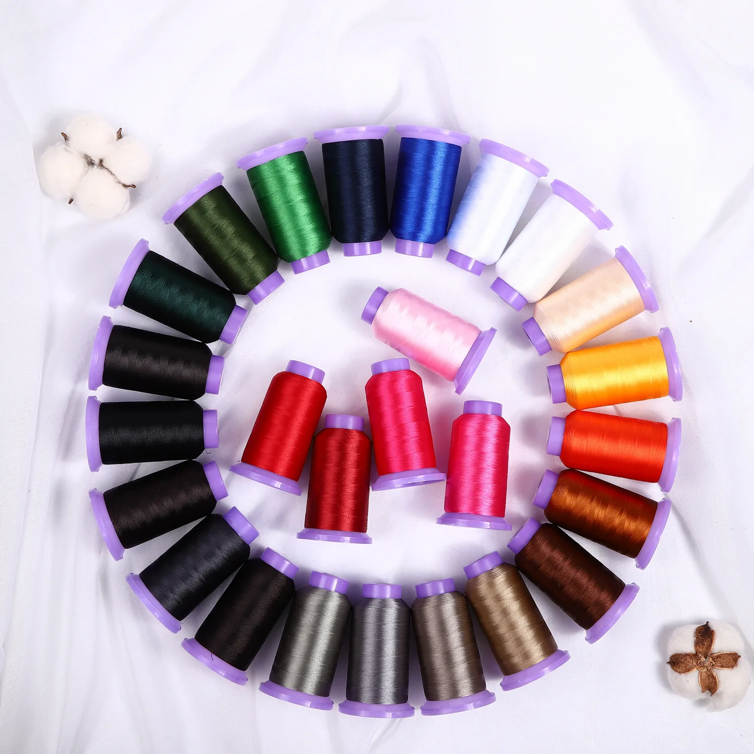 Высококачественная нить для машинной вышивки 100% полиэстер 75D/2 Вышивальная оптовая