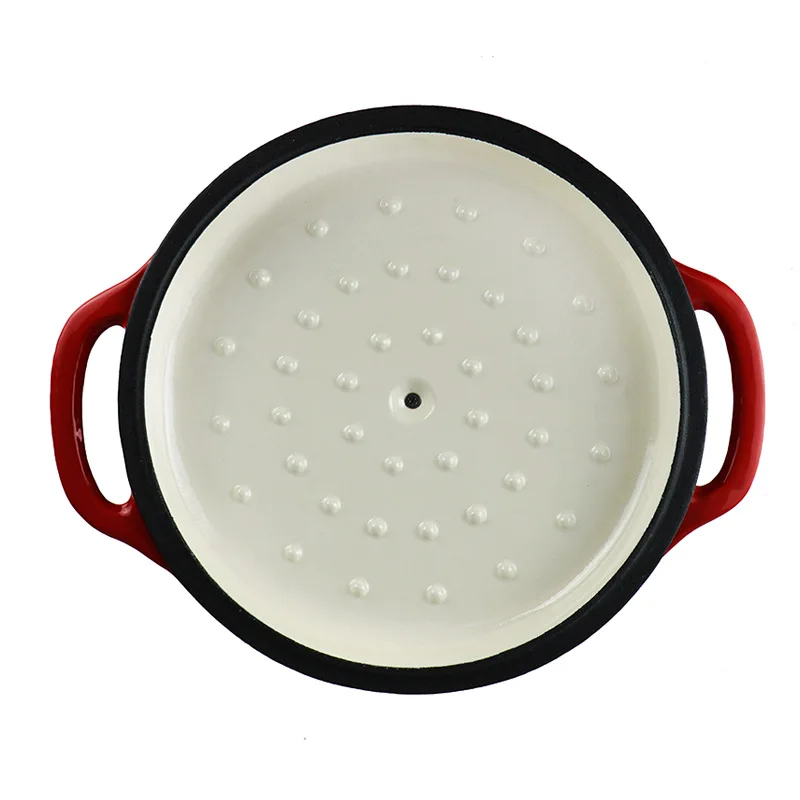 New Arrival Kitchen 28CM 7L Classic Non-Stick Red Seasoned Camp Cast Iron Enameled Dutch Oven Pot with Lid