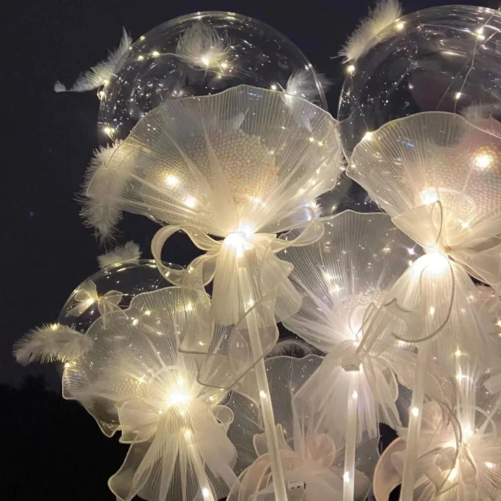 Colorful Bubble Balloons And Korean Wrapper Flower Wrapping Paper