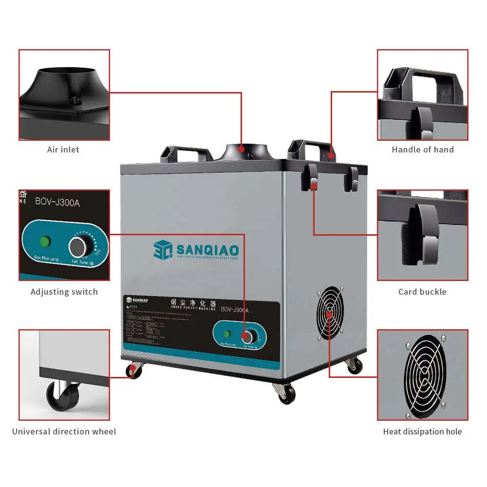 Single Arm Welding Soldering Fume Extractor Lasering Smoke Evacuator Filters extractor hood HEPA Filter