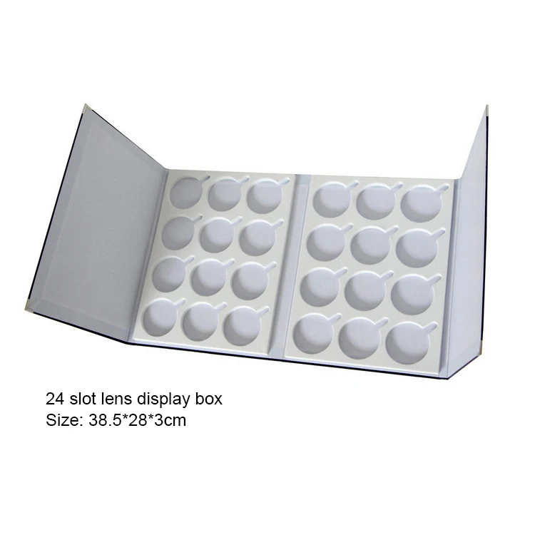 Wholesale PU Leather 12/24 Slot Display Boxes For Glasses Lenses New EVA Lined Sunglasses Lens Storage Box
