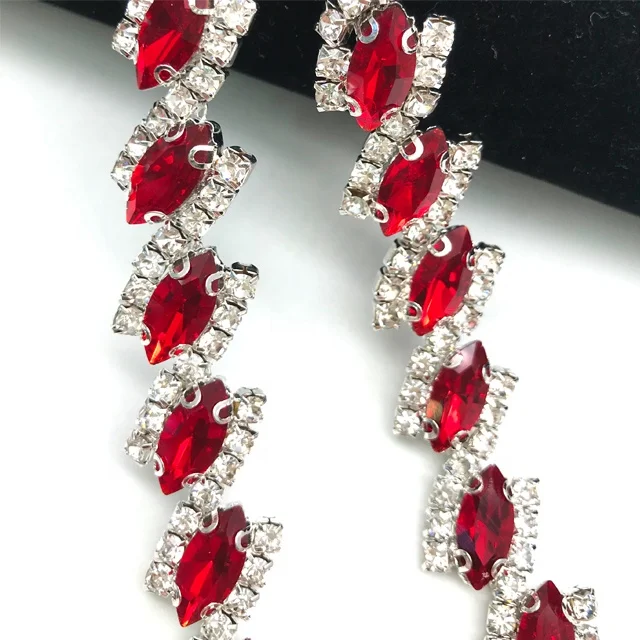 CH012 wholesale colorful rhinestone trim chain crystal rhinestone cup chain trim accessories