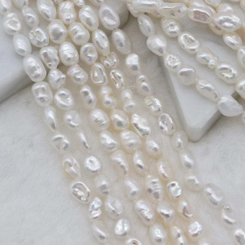 5-6mm 3A High Luster White Baroque Keshi Freshwater Pearls Strand For Jewelry Making Necklace Earrings Baroque Pearl Bead