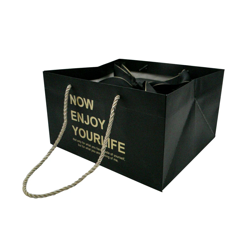 Heart box beauty gift packaging with ribbon gift bags set custom logo black cardboard box