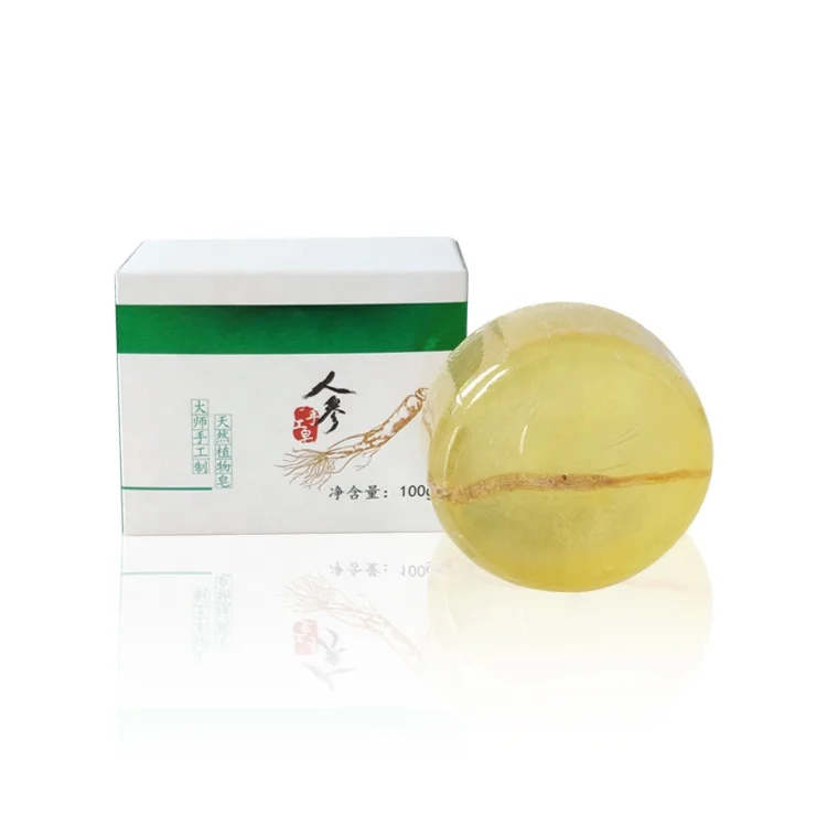 Wholesale Plant ginseng Glycerin Soap Oil control Mite Removal Oil Soap  100g