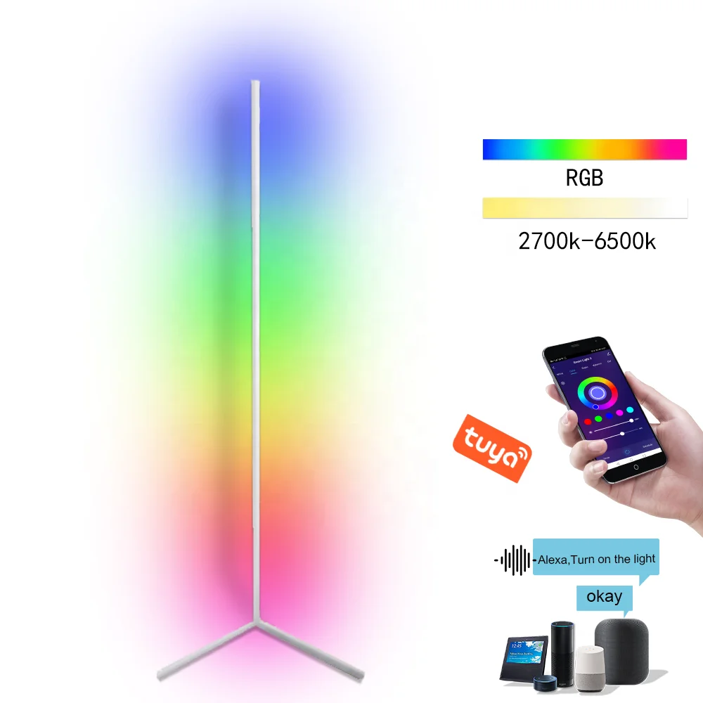 Blind bulk Dropshipping modern color changing dimmable vertical rgbw led floor lamp standing minimalist light