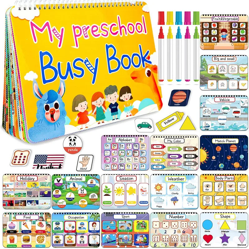 Matt Lamination Kids My Busy Book Montessori Busy Book Handmade Preschool Busy Book
