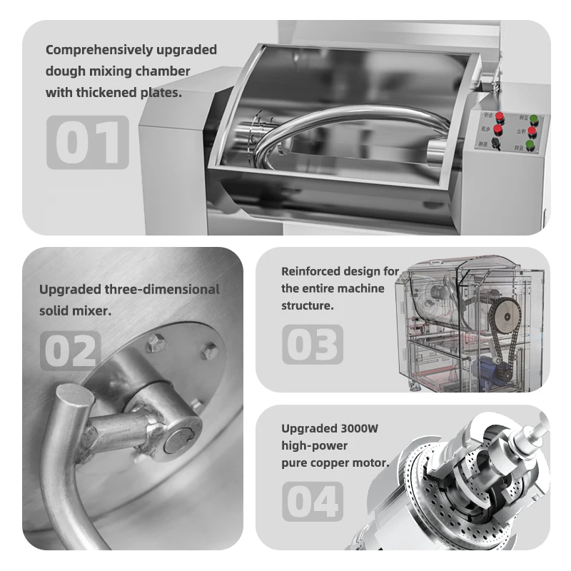 High Quality heavy duty dough flour mixer 50kg 75kg 100kg 120 kg 150 kg 200kg Stainless Steel  Electric  dough mixer machine