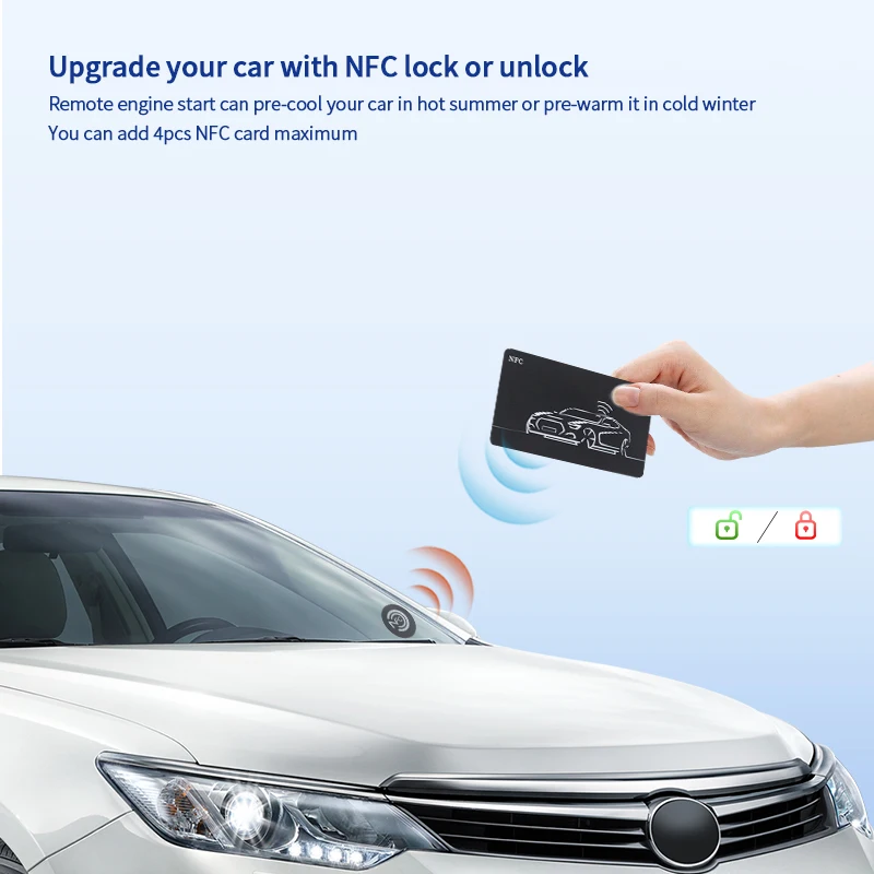 EASYGUARD Universal EC002-NFC-AA  PKE Car Alarm System Passive Keyless Entry & remote engine start & NFC lock unlock