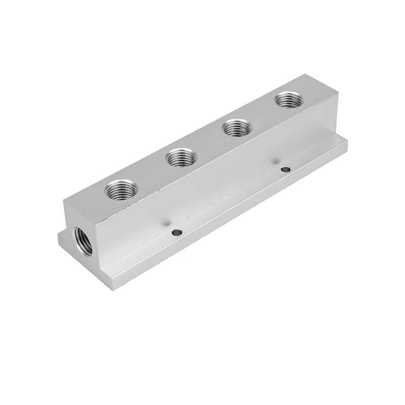 Small T-shaped multi-channel air distribution manifold with straight air pipe joint for air discharge